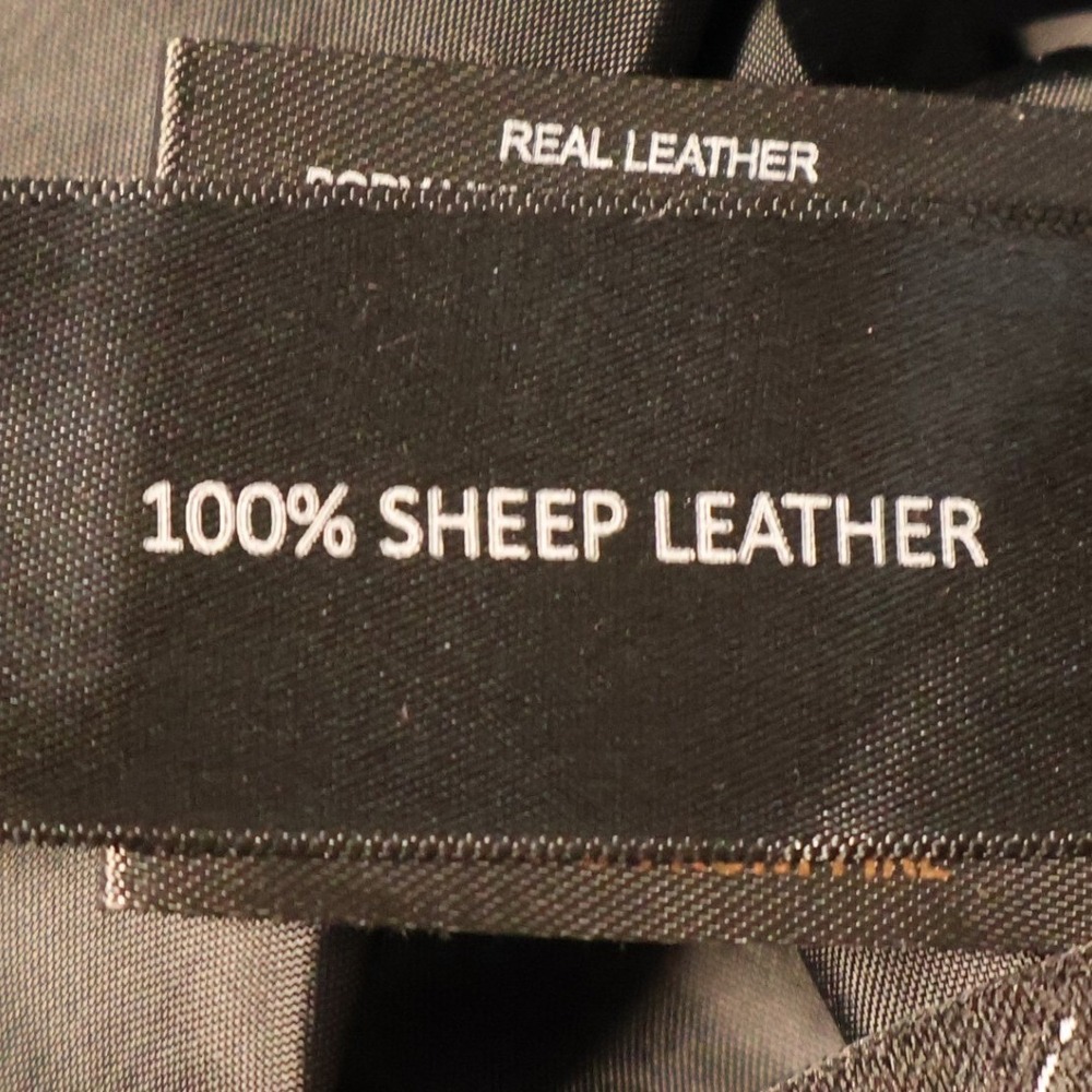 Barneys Originals Biker Moto Sheep Leather Jacket Womens Size 10 Black Pockets - Picture 3 of 16